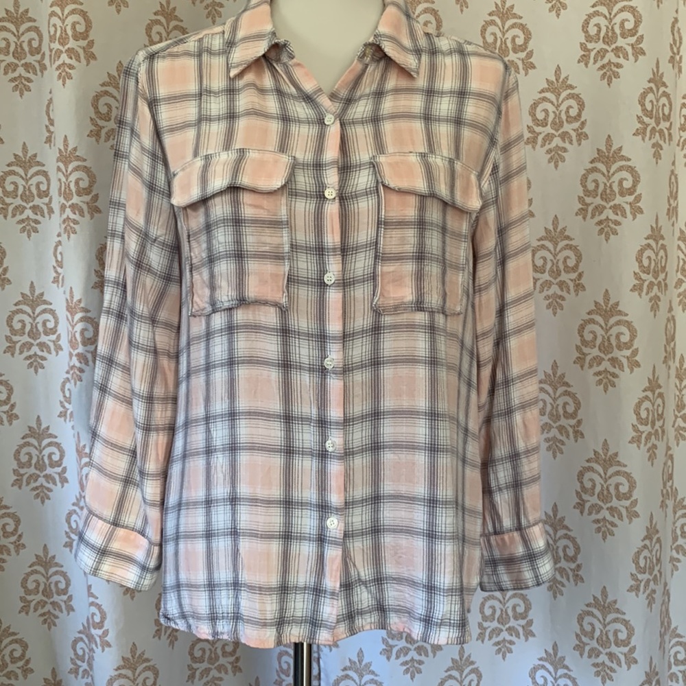 Two by Vince Camuto ultra soft boyfriend flannel M